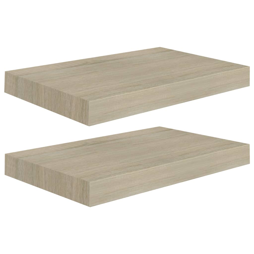 Flytende vegghyller 2 stk eik 40x23x3,8 cm MDF