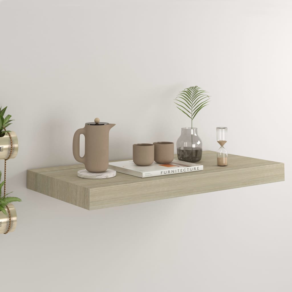 Flytende vegghylle eik 50x23,5x3,8 cm MDF