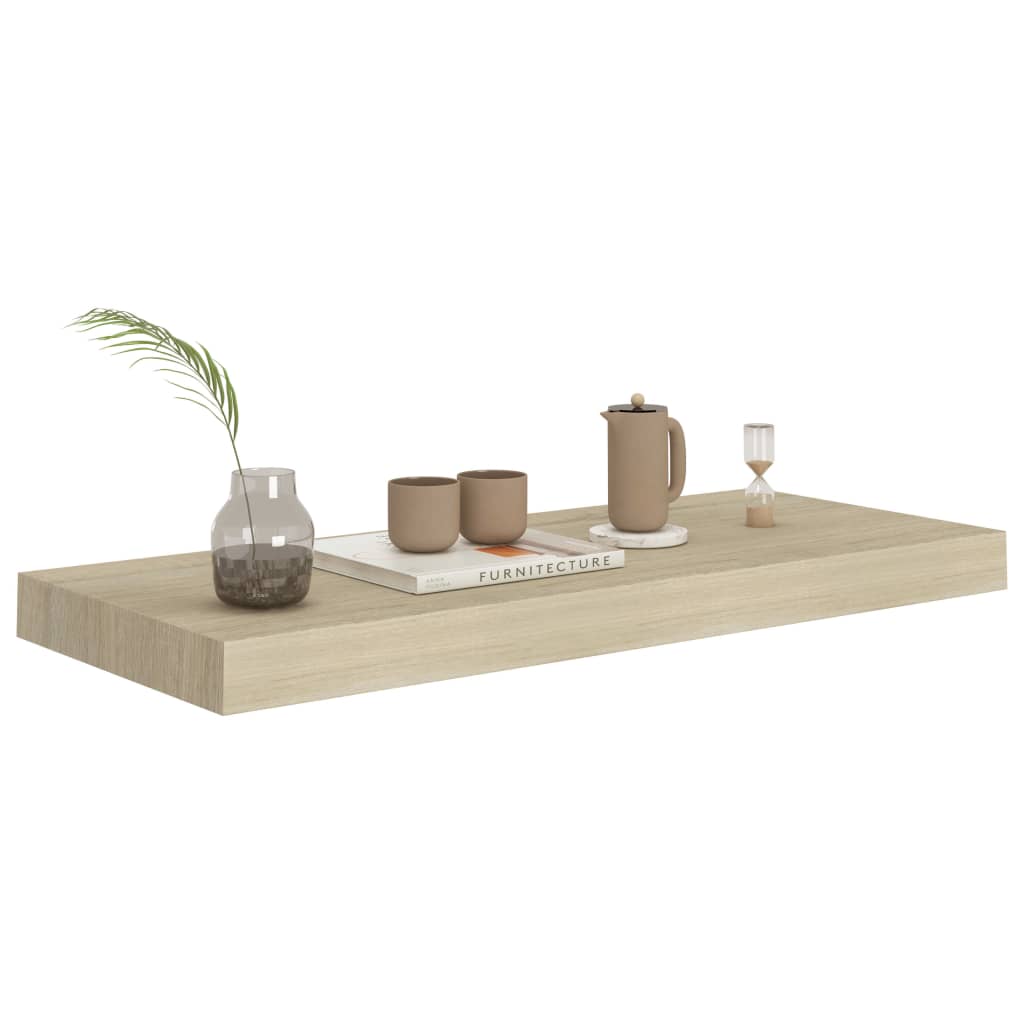 Flytende vegghylle eik 60x23,5x3,8 cm MDF