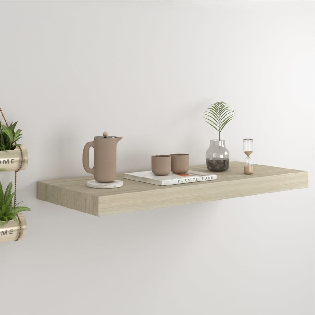 Flytende vegghylle eik 60x23,5x3,8 cm MDF