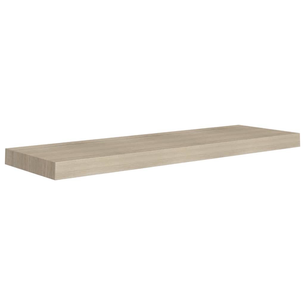 Flytende vegghyller 2 stk eik 80x23,5x3,8 cm MDF