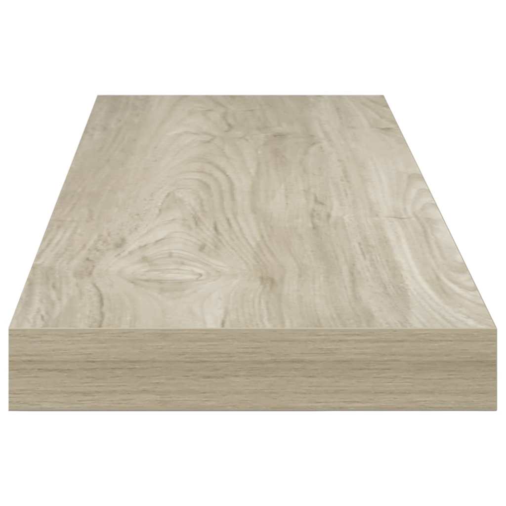 Flytende vegghyller 2 stk eik 80x23,5x3,8 cm MDF