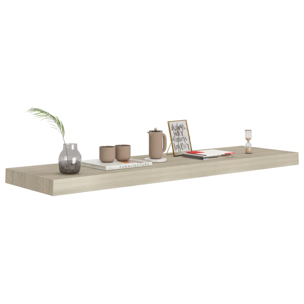 Flytende vegghylle eik 90x23,5x3,8 cm MDF