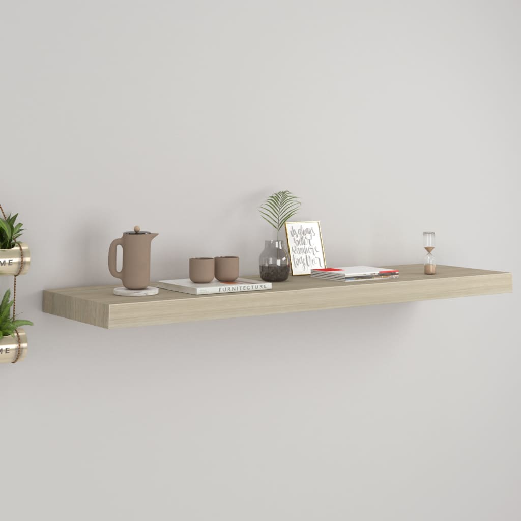 Flytende vegghylle eik 90x23,5x3,8 cm MDF