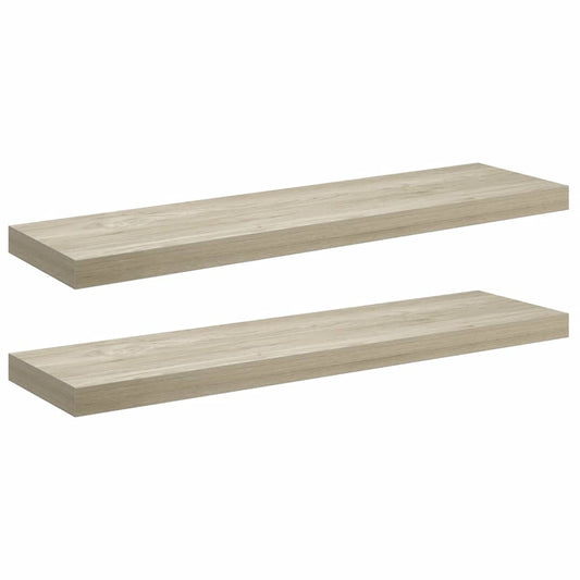 Flytende vegghyller 2 stk eik 90x23,5x3,8 cm MDF vidaXL