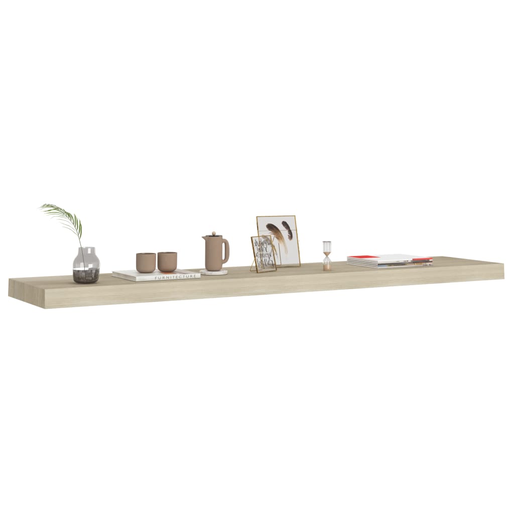Flytende vegghylle eik 120x23,5x3,8 cm MDF