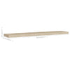 Flytende vegghylle eik 120x23,5x3,8 cm MDF