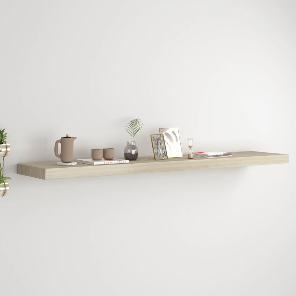 Flytende vegghylle eik 120x23,5x3,8 cm MDF