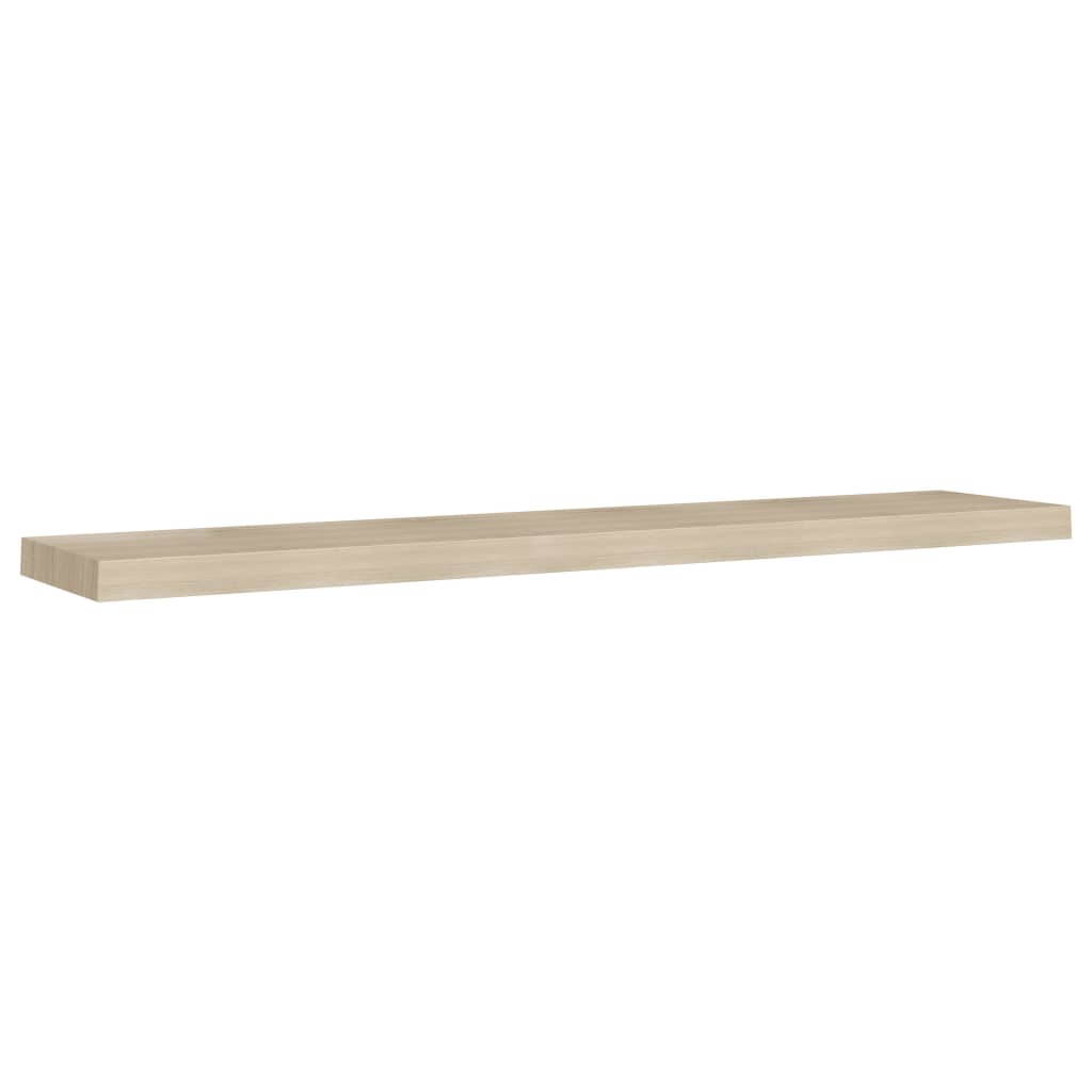 Flytende vegghyller 2 stk eik 120x23,5x3,8 cm MDF