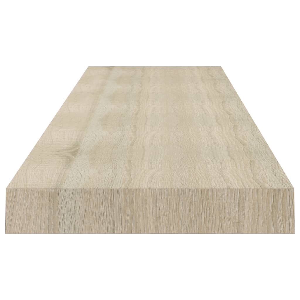 Flytende vegghyller 2 stk eik 120x23,5x3,8 cm MDF