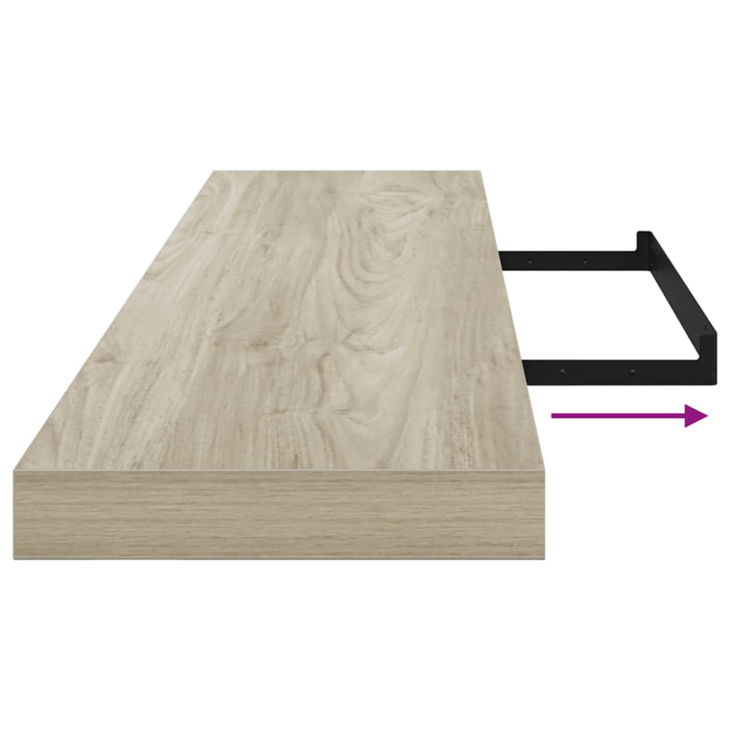 Flytende vegghyller 2 stk eik 120x23,5x3,8 cm MDF vidaXL