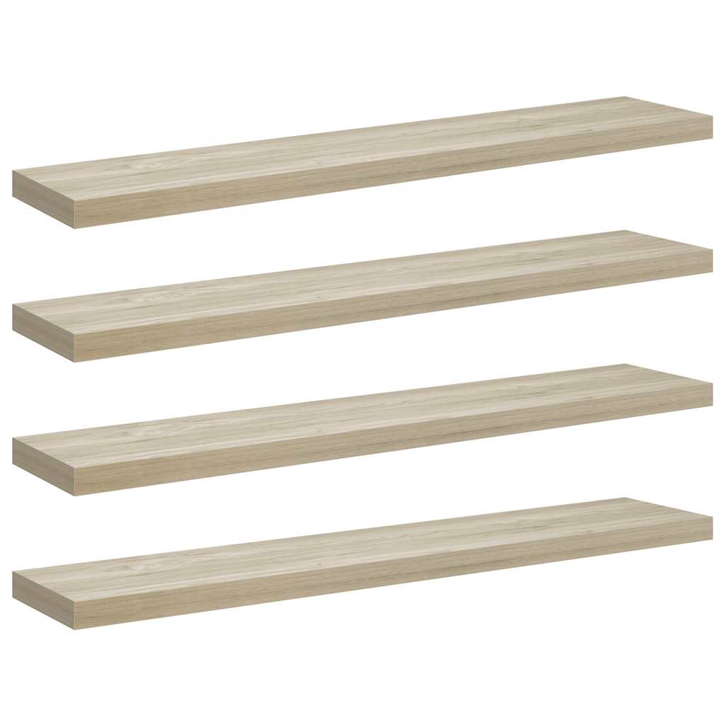 Flytende vegghyller 4 stk eik 120x23,5x3,8 cm MDF vidaXL