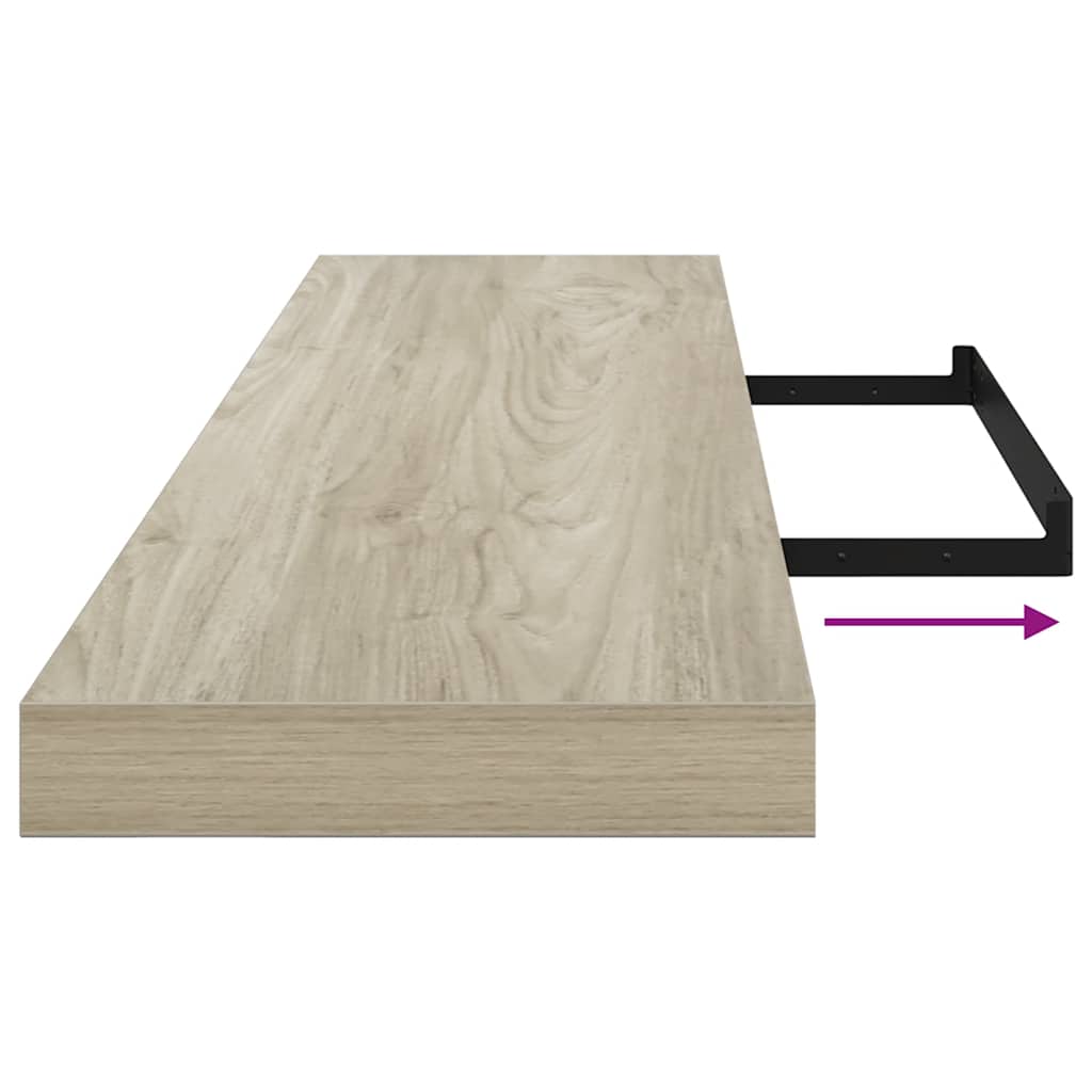 Flytende vegghyller 4 stk eik 120x23,5x3,8 cm MDF vidaXL