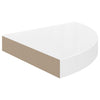 Flytende hjørnehylle høyglans hvit 25x25x3,8 cm MDF