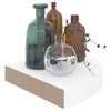 Flytende hjørnehyller 2 stk høyglans hvit 25x25x3,8 cm MDF
