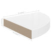 Flytende hjørnehyller 2 stk høyglans hvit 25x25x3,8 cm MDF