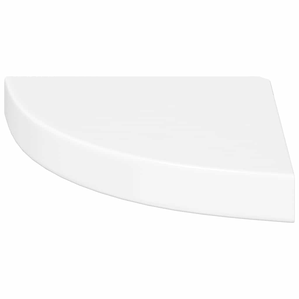 Flytende hjørnehyller 4 stk høyglans hvit 25x25x3,8 cm MDF vidaXL