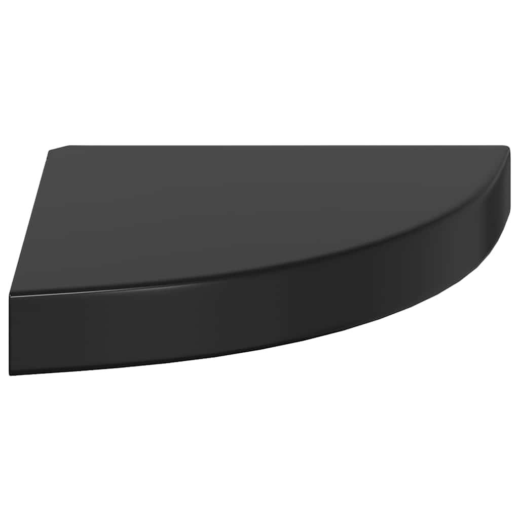 Flytende vegghylle høyglans svart 25x25x3,8 cm MDF