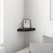 Flytende vegghylle høyglans svart 25x25x3,8 cm MDF