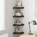 Flytende vegghyller 4 stk høyglans svart 25x25x3,8 cm MDF