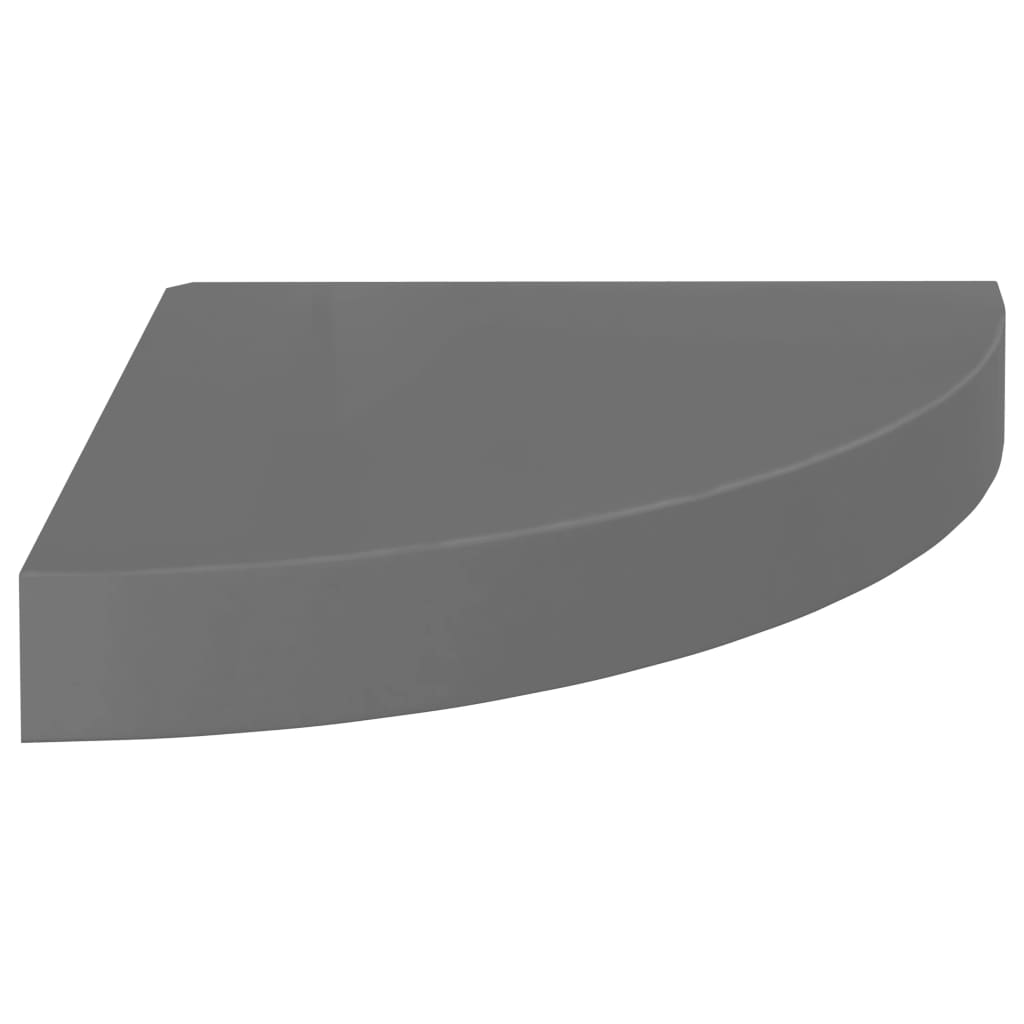 Flytende vegghylle høyglans grå 25x25x3,8 cm MDF