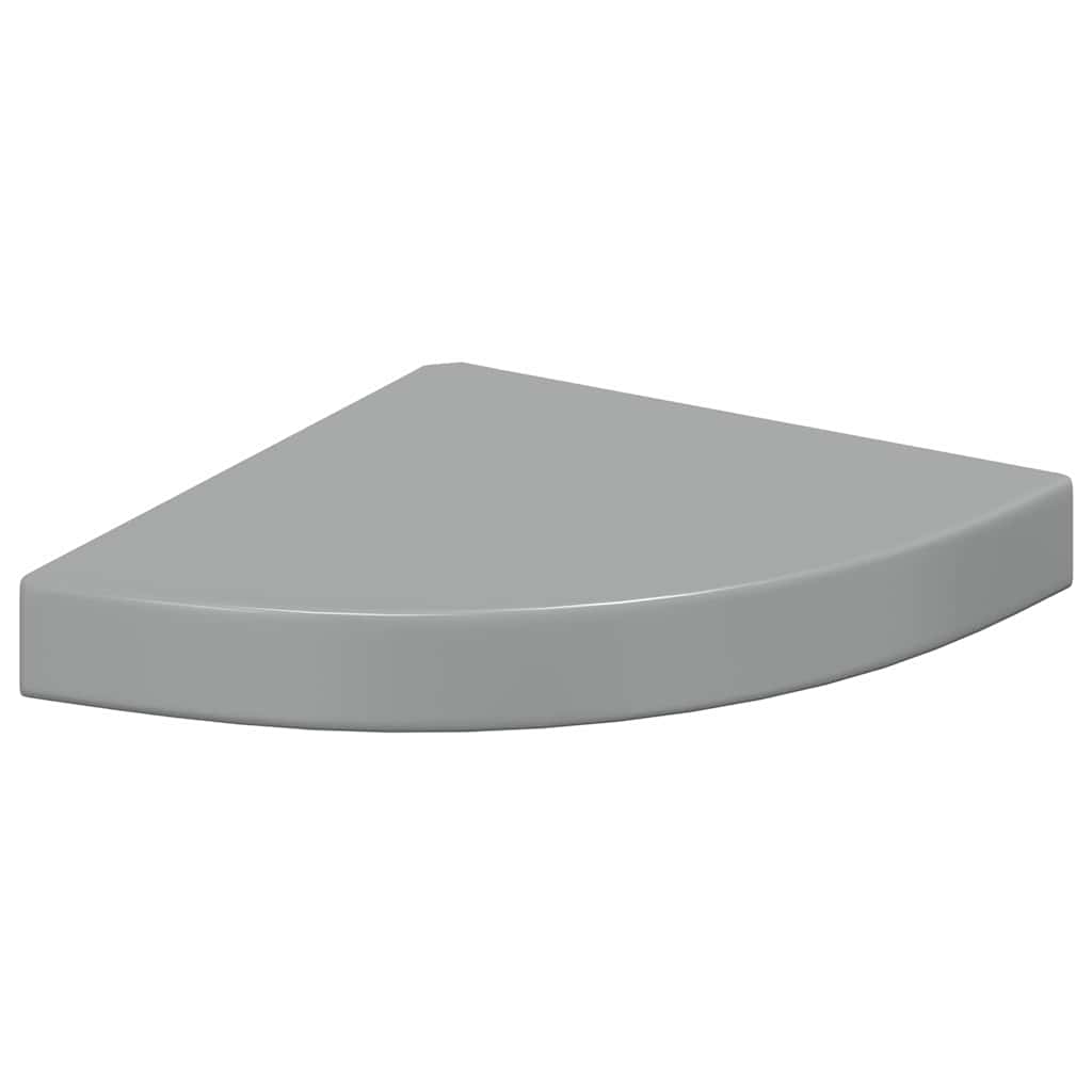 Flytende vegghyller 2 stk høyglans grå 25x25x3,8 cm MDF vidaXL