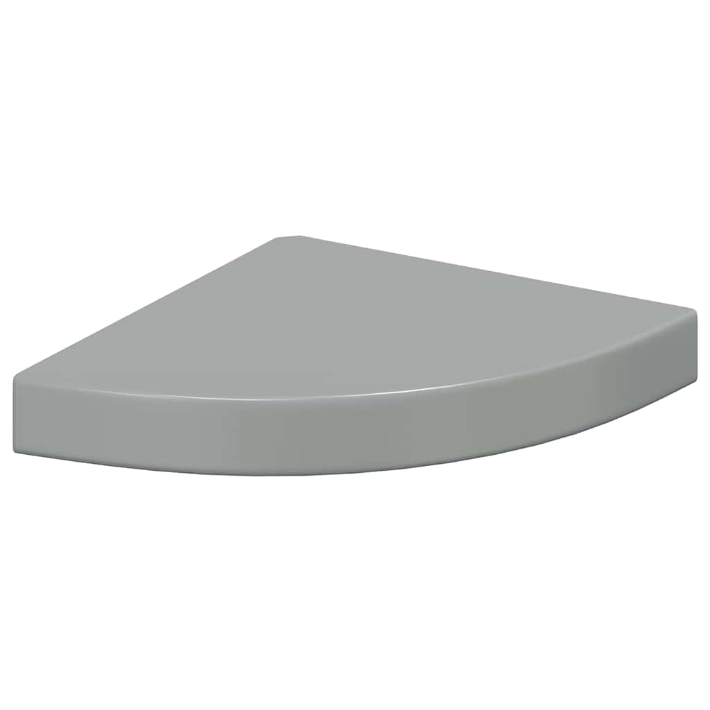 Flytende vegghyller 4 stk høyglans grå 25x25x3,8 cm MDF
