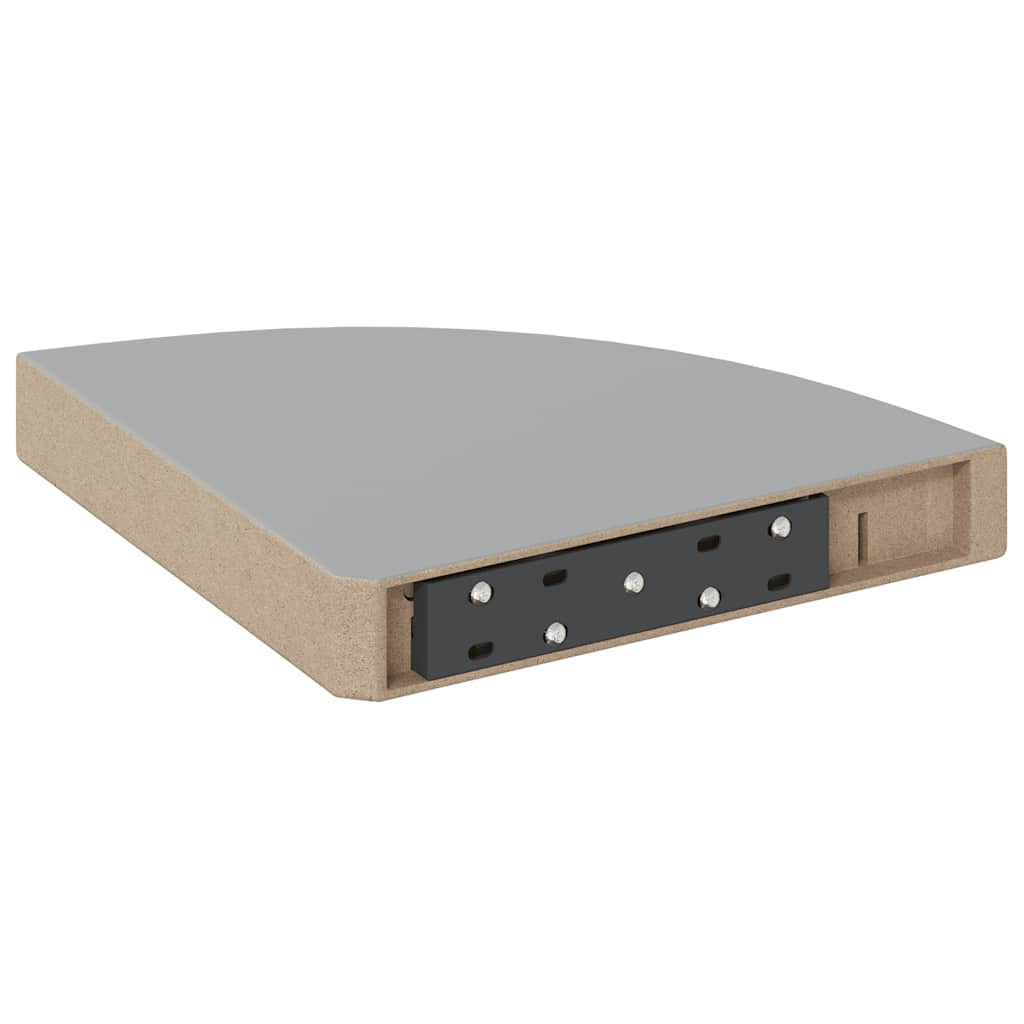 Flytende vegghyller 4 stk høyglans grå 25x25x3,8 cm MDF