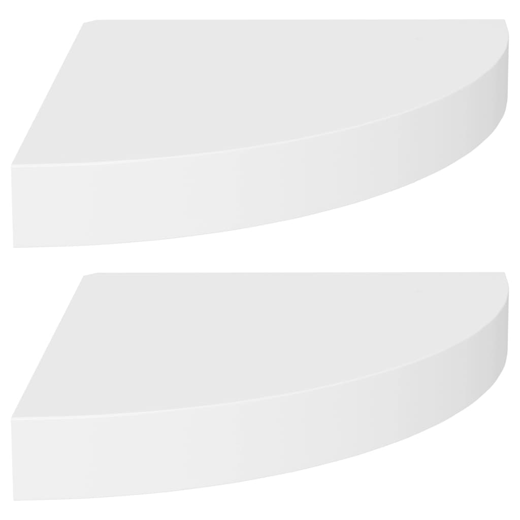Flytende vegghyller 2 stk hvit 25x25x3,8 cm MDF