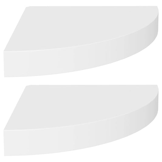 Flytende vegghyller 2 stk hvit 25x25x3,8 cm MDF