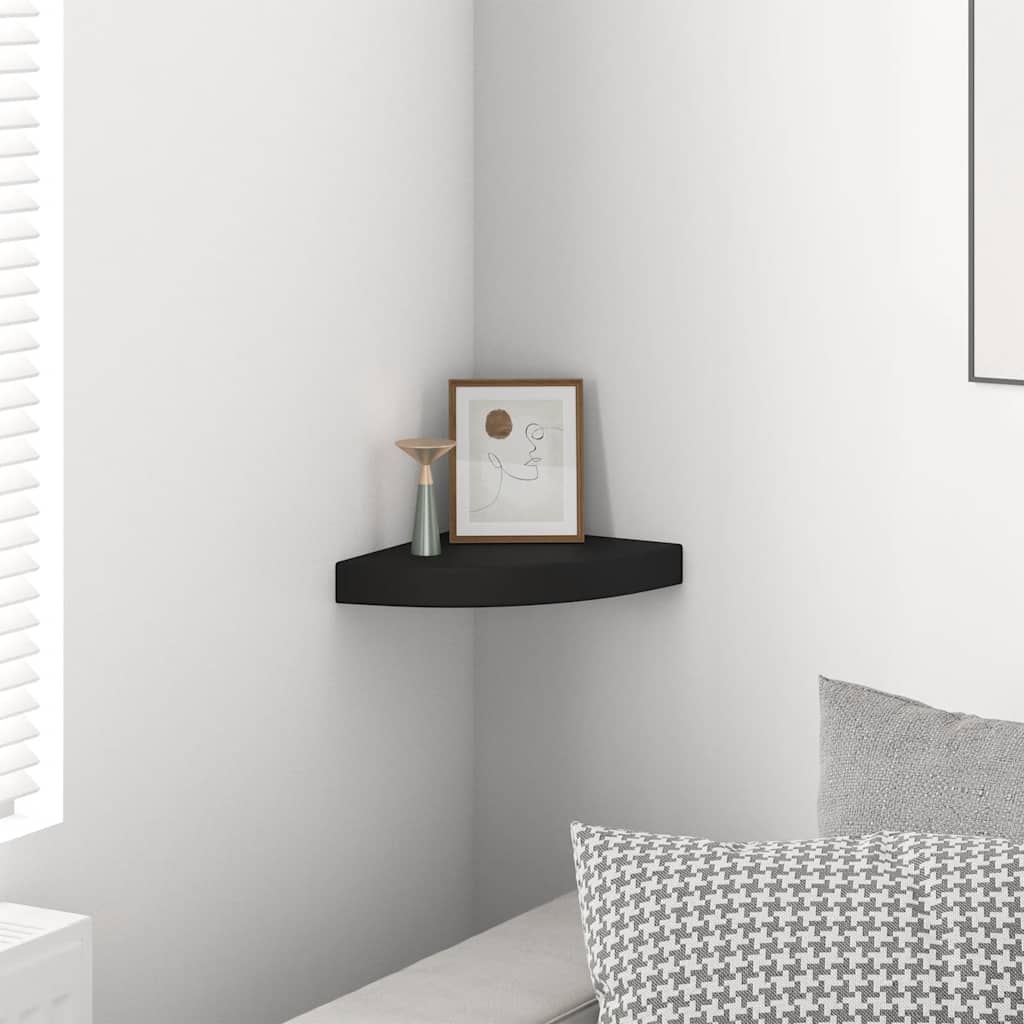 Flytende vegghylle svart 25x25x3,8 cm MDF