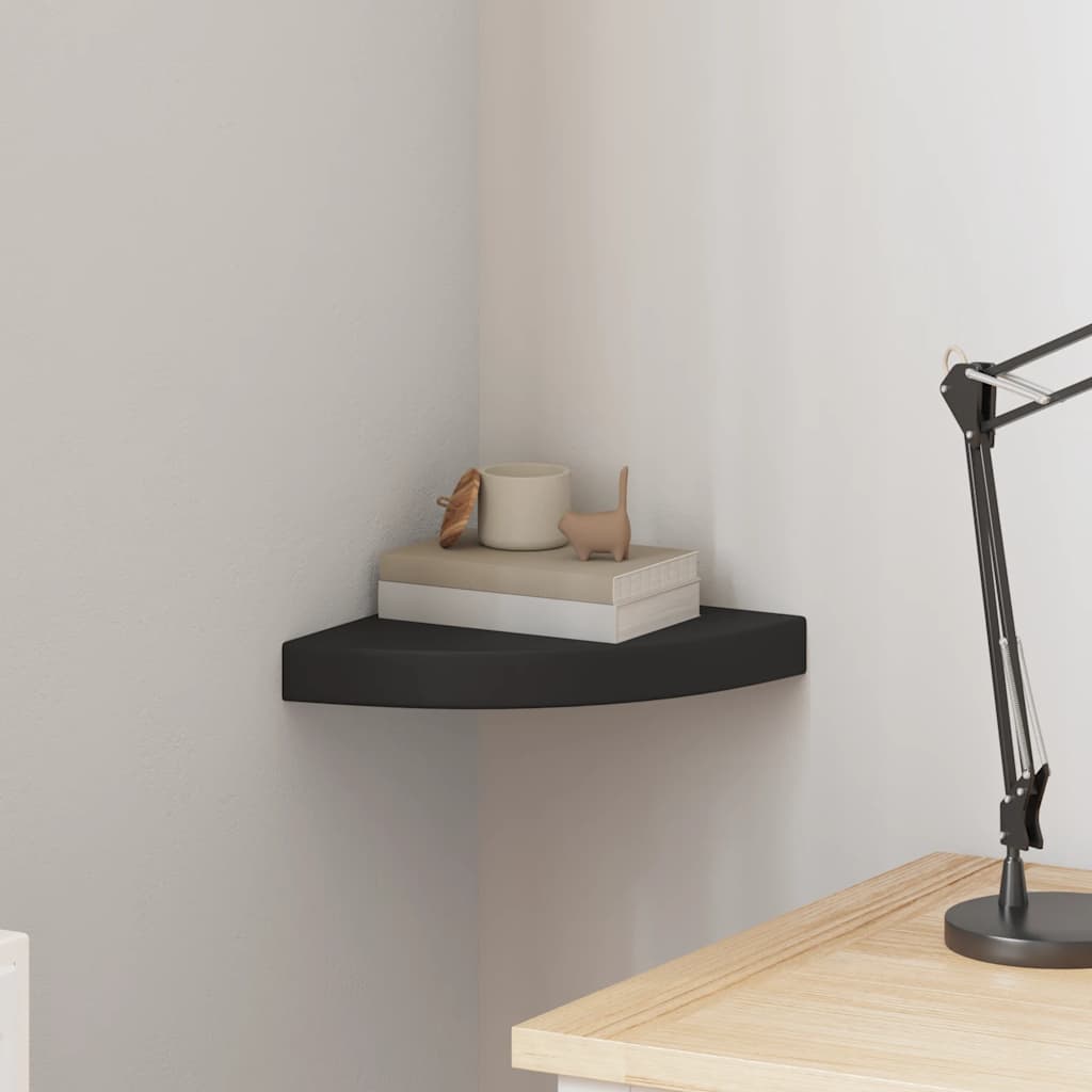 Flytende vegghylle svart 25x25x3,8 cm MDF