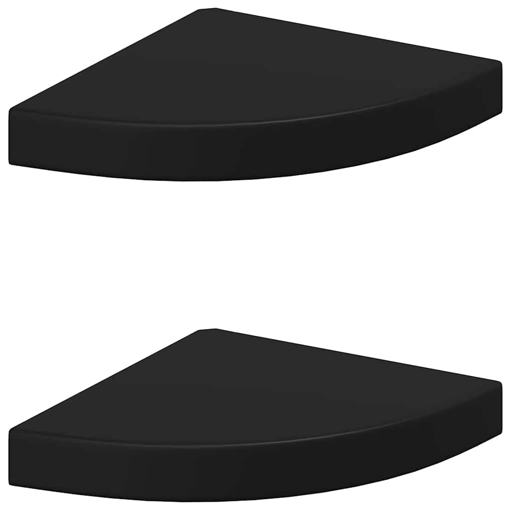 Flytende vegghyller 2 stk svart 25x25x3,8 cm MDF