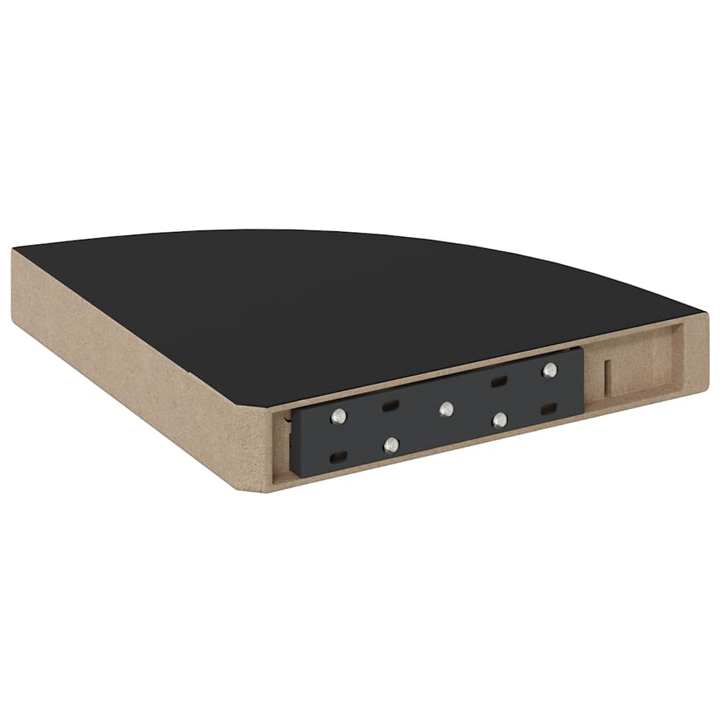 Flytende vegghyller 2 stk svart 25x25x3,8 cm MDF