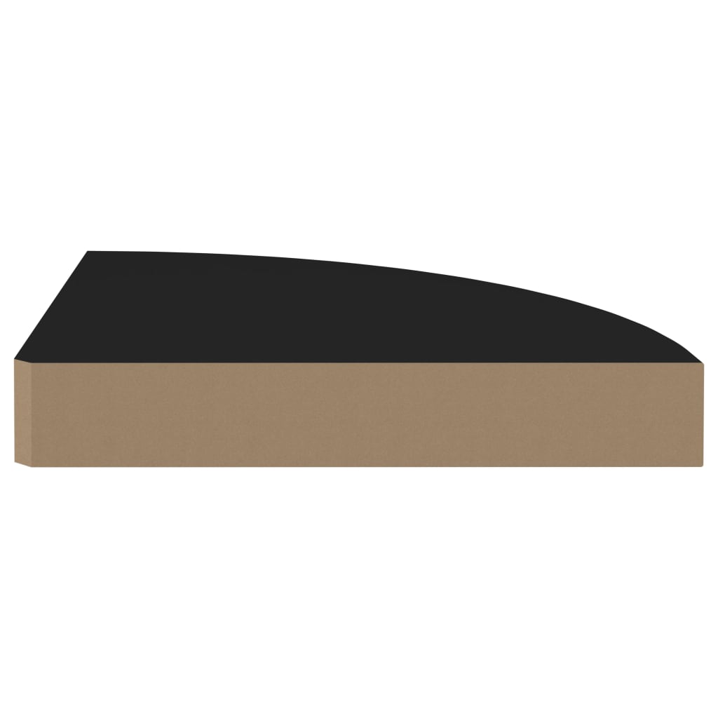 Flytende vegghyller 4 stk svart 25x25x3,8 cm MDF