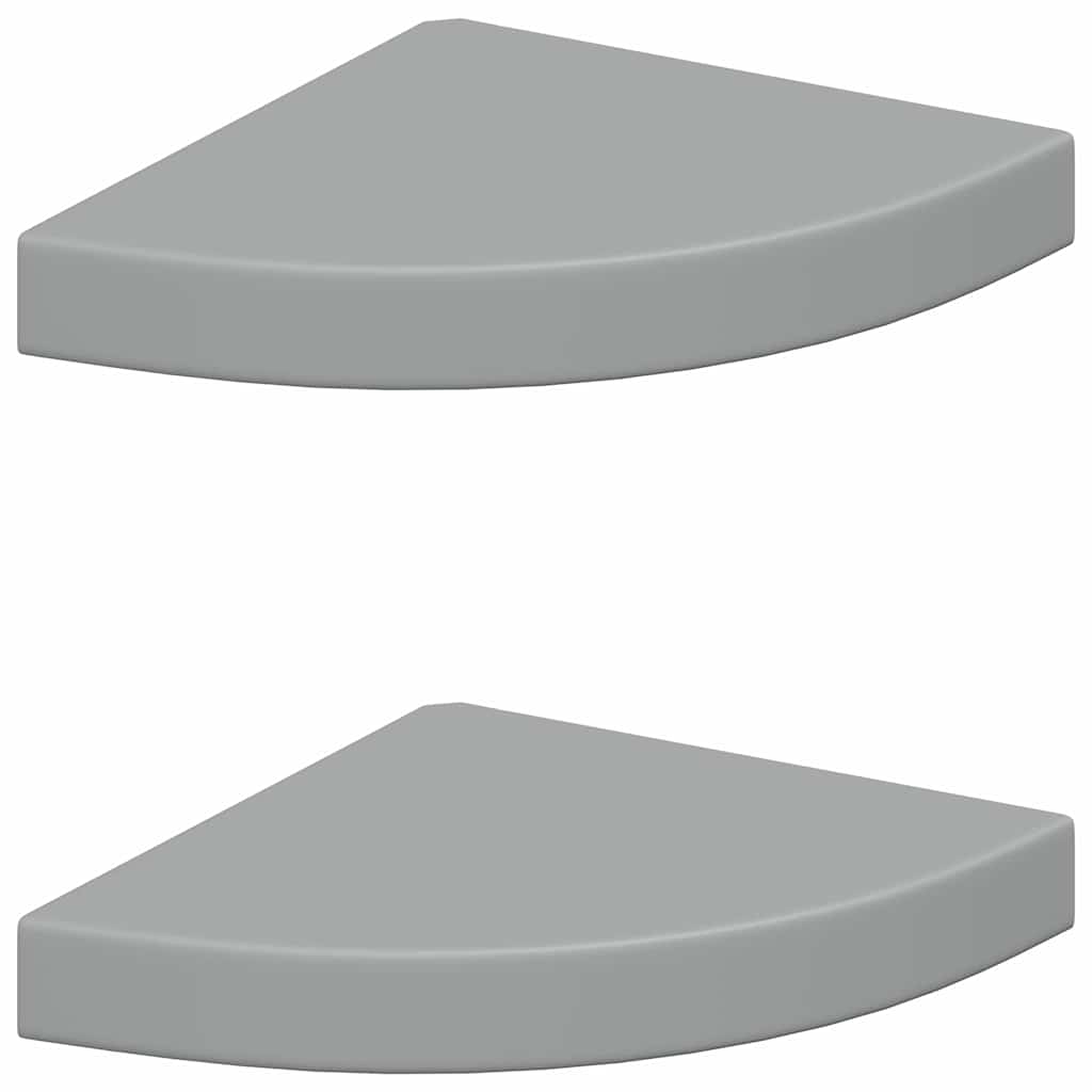 Flytende vegghyller 2 stk grå 25x25x3,8 cm MDF