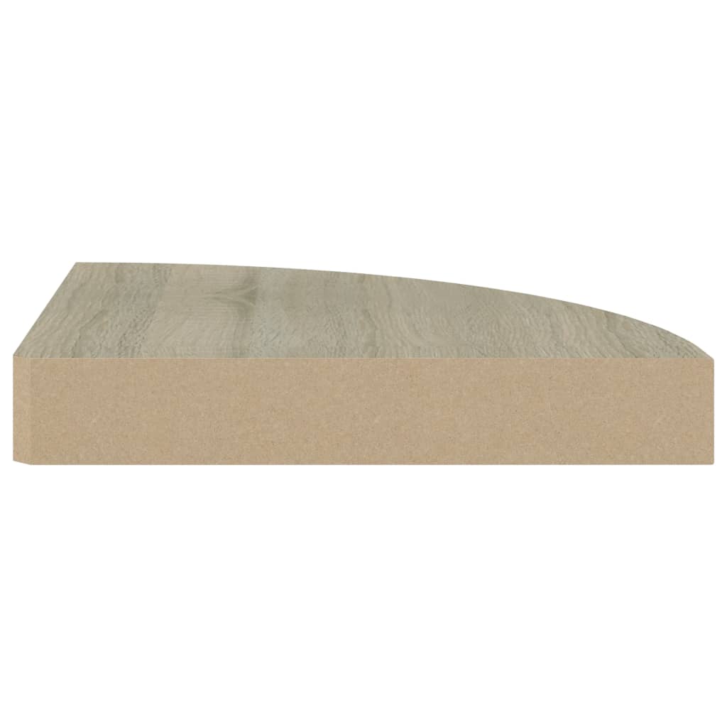Flytende vegghyller 2 stk eik 25x25x3,8 cm MDF