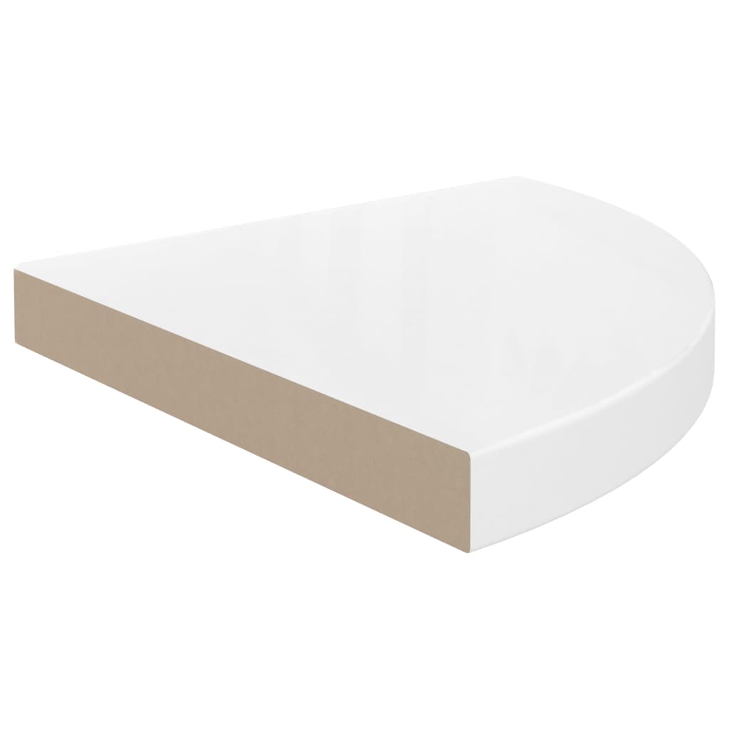 Flytende vegghyller 2 stk høyglans hvit 35x35x3,8 cm MDF