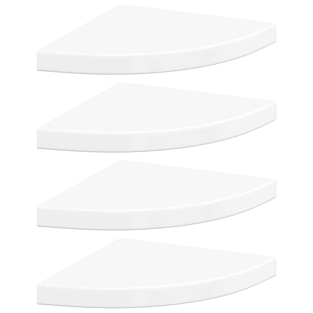 Flytende vegghyller 4 stk høyglans hvit 35x35x3,8 cm MDF