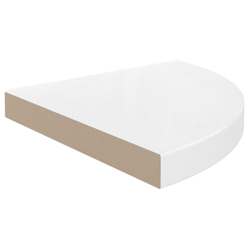 Flytende vegghyller 4 stk høyglans hvit 35x35x3,8 cm MDF