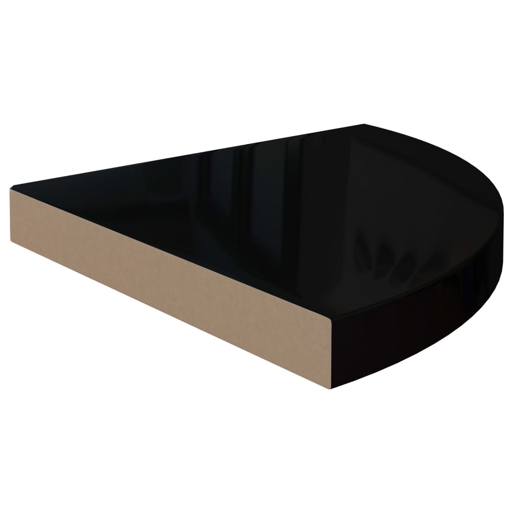 Flytende vegghylle høyglans svart 35x35x3,8 cm MDF