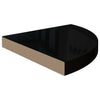 Flytende vegghylle høyglans svart 35x35x3,8 cm MDF