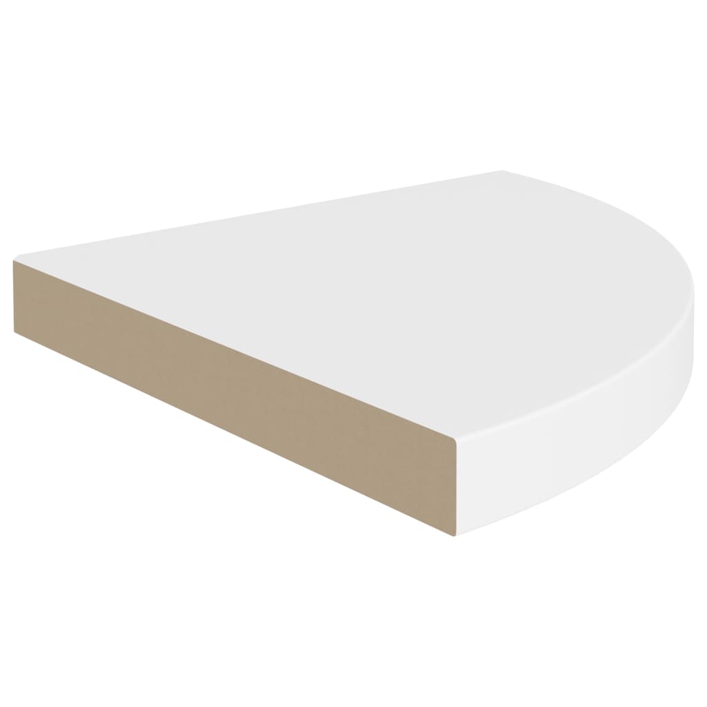 Flytende hjørnehyller 2 stk hvite 35x35x3,8 cm MDF