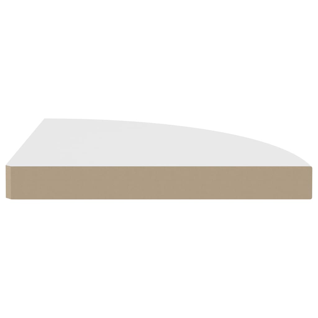 Flytende hjørnehyller 2 stk hvite 35x35x3,8 cm MDF