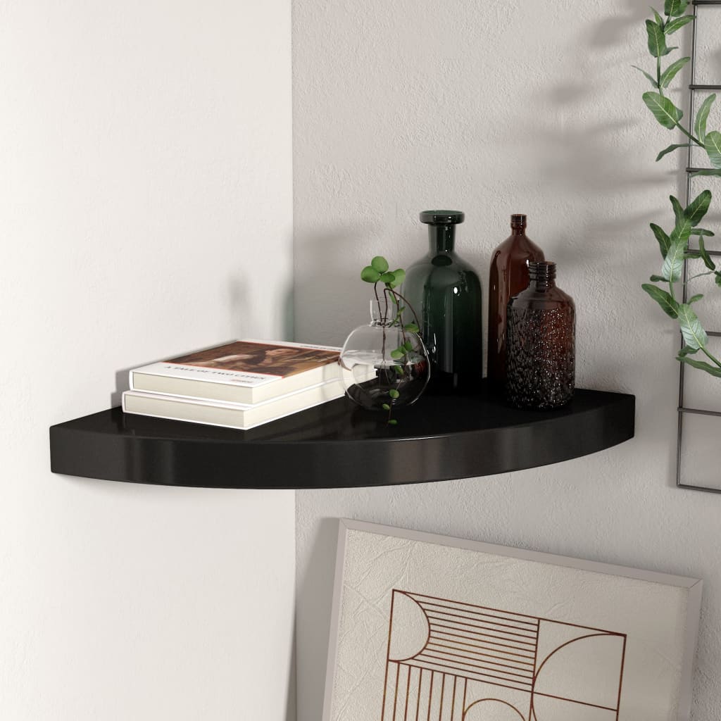 Flytende vegghylle svart 35x35x3,8 cm MDF
