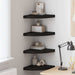 Flytende vegghyller 4 stk svart 35x35x3,8 cm MDF