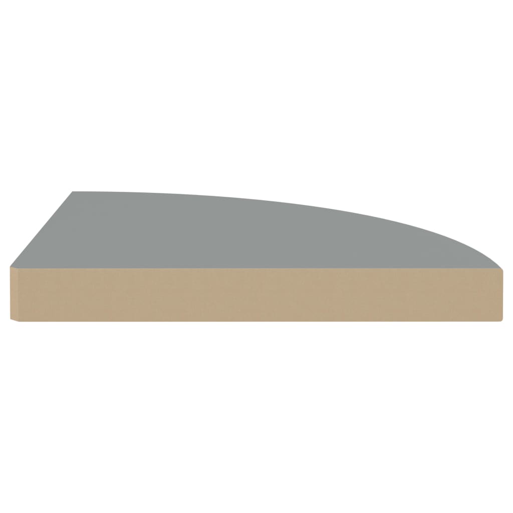 Flytende vegghyller 2 stk grå 35x35x3,8 cm MDF