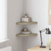 Flytende vegghyller 2 stk eik 35x35x3,8 cm MDF