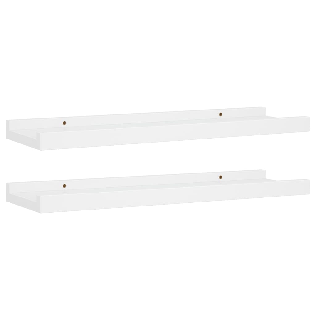 Flytende vegghyller 2 stk hvit 40x9x3 cm MDF