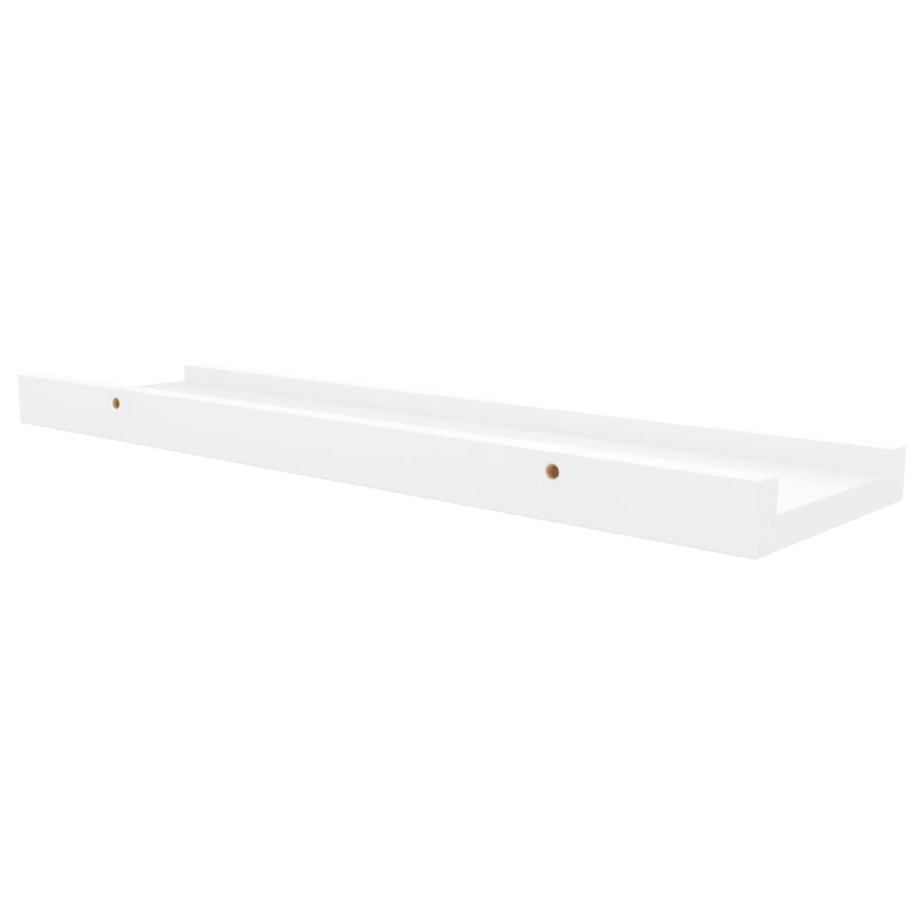 Flytende vegghyller 2 stk hvit 40x9x3 cm MDF